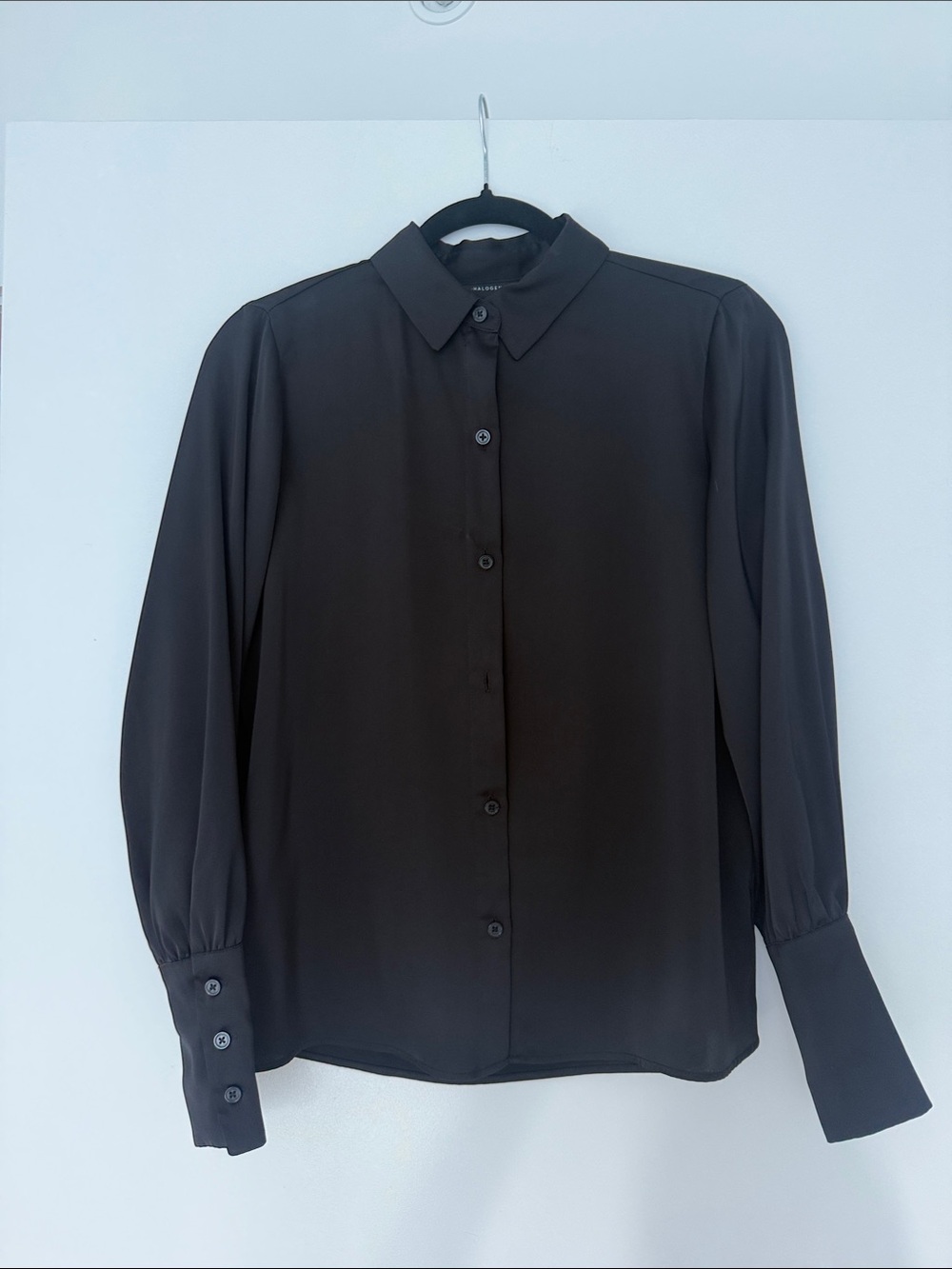Classic Black Button-Down Blouse